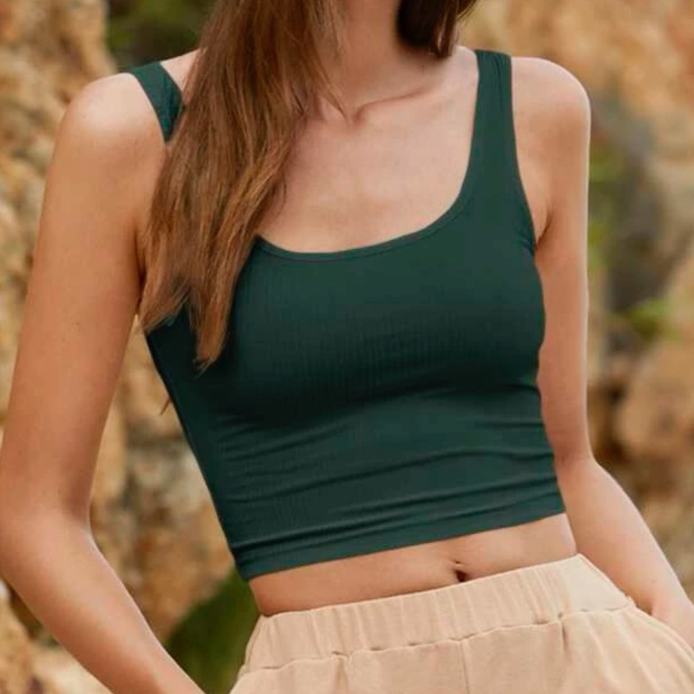 Green athletic tank